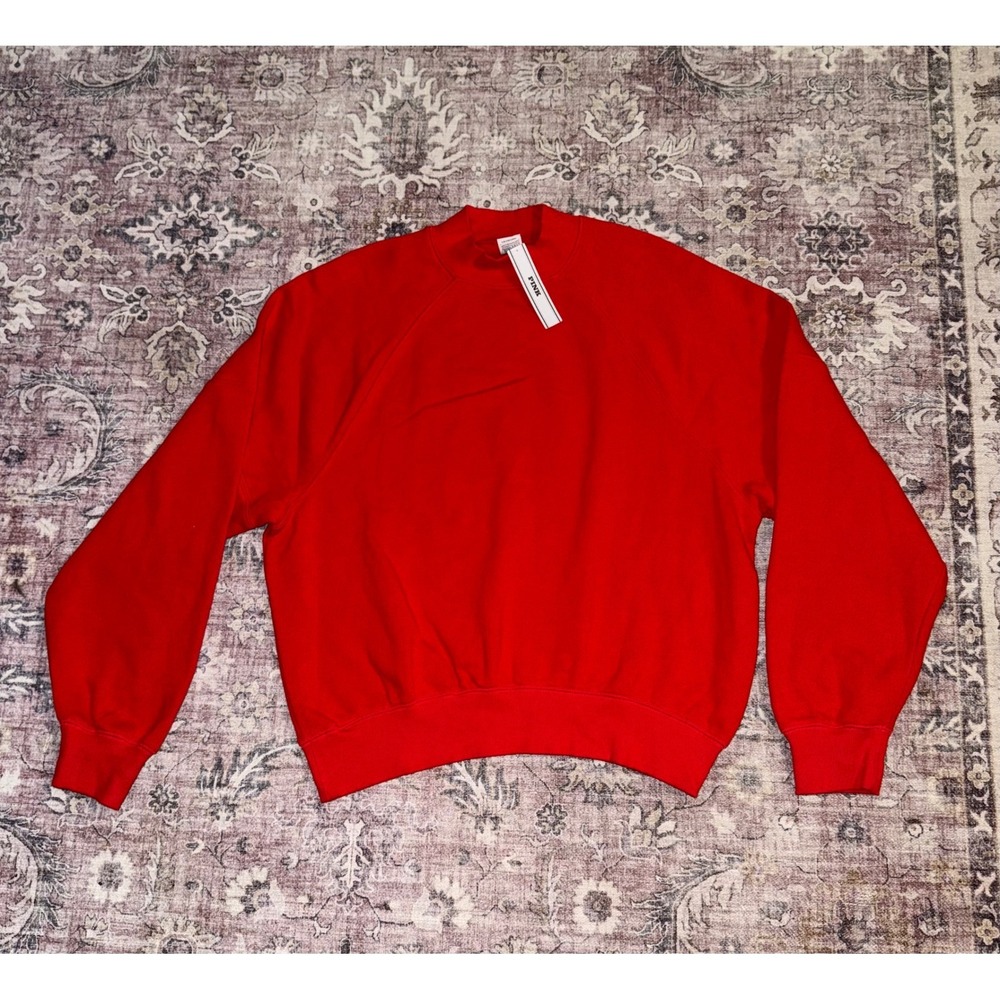 PINK Victoria's Secret Women Red Mock Neck Fleece Sweatshirt Size Small NEW